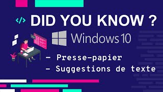 DID YOU KNOW   Windows 10  Pressepapier ampamp Suggestions de texte [upl. by Eberto]