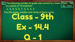 Class  9th Ex  144 Q1 Statistics Maths NCERT CBSE [upl. by Candice]