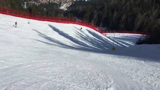 Dolomiti Canazei Val di Fassa CIAMPAC Pista del Bosco Nera Black run Dolomites Trentino [upl. by Klimesh]