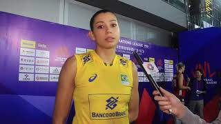 VNL 2018 Exclusive interview with Ana Carolina Da Silva BRA [upl. by Nywles272]