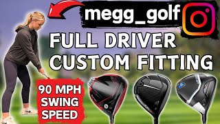 CAN WE GAIN MEG SOME YARDS  90mph Swing Speed Driver Custom Fitting [upl. by Rocher994]