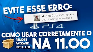 COMO RESOLVER quotNão é possível instalarquot DO REMOTE PKG INSTALLER  PS4 1100 [upl. by Johppa]