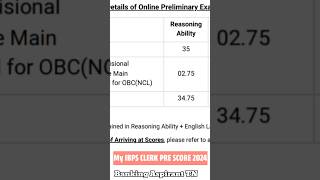 💥My IBPS CLERK PRE SCORECARD 2024  bankingaspiranttn [upl. by Suirtimid]