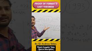 Proof of Fermats Last Theorem  Andrew Wiles amp Richard Taylor youtubeshorts ytshorts swlhshorts [upl. by Tammara]