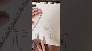 Easy Guide Drawing a Table in OnePoint Perspective [upl. by Wyon]