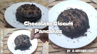 Chocolate Biscuit Pancakes  by RKitchenFood chocolatepancakes pancake pancakerecipe ❤🍴 [upl. by Ji]