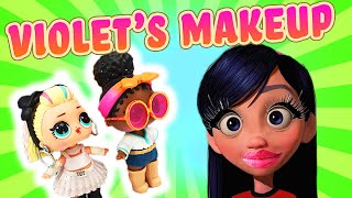 Incredibles Violet Gets a Makeover and Learns Colors with the LOL Surprise Dolls 80s BB and Foxy [upl. by Eiznekcam915]