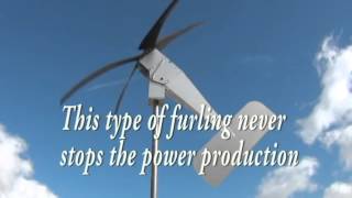 Up furling tilting unibody wind turbine behaving in 20 to 50 MPH winds [upl. by Burget]