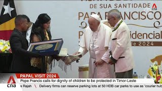 Pope Francis in TimorLeste for first papal visit since independence [upl. by Oramug]