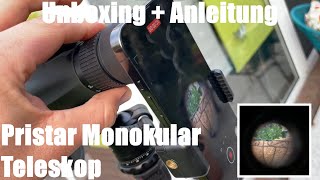 Pristar Monokular Teleskop 1030x50 HD Hochleistungs Monokulares Fernglas Unboxing und Anleitung [upl. by Hale]