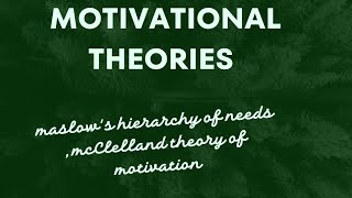 motivational theories maslowshierarchy of needs mcClelland theory of motivation utet2024 ctet [upl. by Lleuqar]