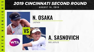 Naomi Osaka vs Aliaksandra Sasnovich  2019 Western amp Southern Open Second Round  WTA Highlig [upl. by Ahsilad]