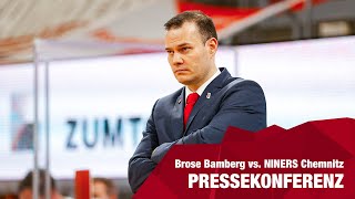 Pressekonferenz Brose Bamberg vs NINERS Chemnitz 9386 [upl. by Acirrehs]