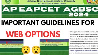 Ap Eamcet 2024 bipc Agbsc web options Guidelines  lastest update  Important update [upl. by Adigirb]