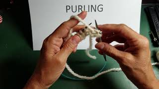 Continental Knitting Purling and Yarn Overs [upl. by Marsh]