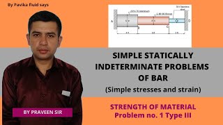 Simple statically indeterminate problems of bars 1 Type III [upl. by Nuahsyd]