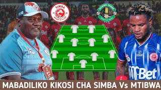 Kocha MGUNDA Ametangaza Mabadiliko Kikosi Cha Simba Leo Dhidi Ya Mtibwa Simba SC Vs Mtibwa Sugar [upl. by Cohdwell]