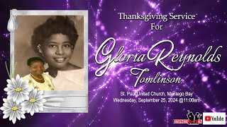 GLORIA REYNOLDS TOMLINSON FUNERAL SERVICE SEPTEMBER 25 2024 [upl. by Ydarb246]