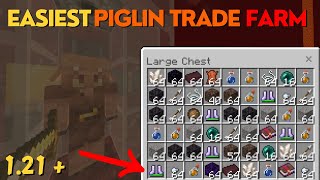 EASIEST PIGLING BARTERING FARM in Minecraft Bedrock 121 [upl. by Ahsekal]