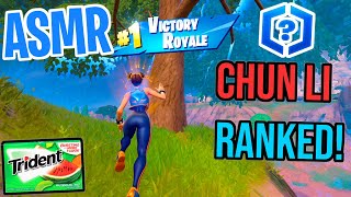 ASMR Gaming 🤩 Fortnite Ranked Chun Li Relaxing Gum Chewing 🎮🎧 Controller Sounds  Whispering💤 [upl. by Teplitz451]