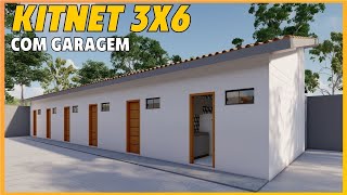 KITNET 3X6 COM GARAGEM KITNET 18m² [upl. by Atrim62]