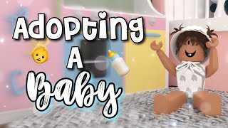 ADOPTING A BABY  Roblox Bloxburg Family Roleplay  WITH VOICE [upl. by Nira]