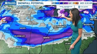 Tracking winter storms across Midwest Heavy snow rain thunderstorms [upl. by Tnirb]