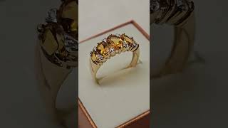 198 mm Nostalgischer Ring Gold 585 Topas Goldtopas amp Diamantsteinchen Vintage elegant GR212 [upl. by Elohc]