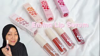 LIP SERUM EMINA EMANG BEDA  REVIEW  SWATCHES EMINA WATERCOLOUR LIP SERUM [upl. by Ernestus]