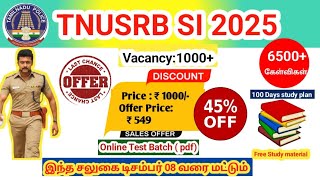 TNUSRB SI Notification 2024Test Batch study plan Free study material Syllabus [upl. by Elletnahs230]