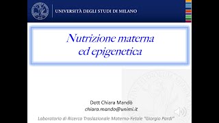 Nutrizione materna ed epigenetica [upl. by Ahsien18]