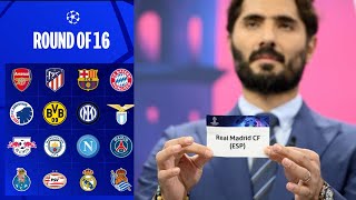 UEFA Champions League Round of 16 Draw  Qualified Teams  Live Event  UCL 202324 [upl. by Youngran591]