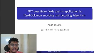 FFT over finite fields and its application in reed solomon encoding and decoding algorithm [upl. by Eiramrefinnej]