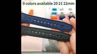 Fluorine Rubber Watch Band 21mm Quick Release 20mm 22mm Straight Fkm Watch Strap for IWC Watch [upl. by Im628]