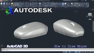 AutoCAD 3D How to drawing mouse in AutoCAD 3d modeling sketches AutoCAD tutorial [upl. by Evita166]