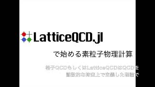 LatticeQCDjlで始める素粒子理論 [upl. by Aikemal]