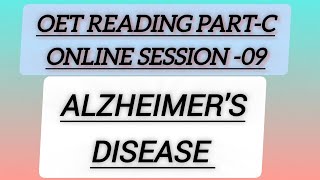 OET Reading partC online  Alzheimers from a new angle  oetreadingtips oetexam [upl. by Rexfourd]