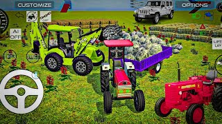 Drive JCB and Unloading Stone From Dumper Truck in Game 🔥 jcb tractor dumper truck gaming [upl. by Arikihs]