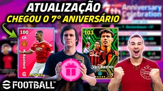 ATUALIZAÇÃO CHEGOU O 7° ANIVERSÁRIO DO PES MOBILEICONIC MOMENT VOLTOU 74 GIROS COM ÉPICO GRÁTIS [upl. by Itsa]