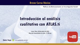 Breve curso básico Introducción al análisis cualitativo con ATLASti [upl. by Nugent]