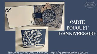 Carte Bouquet dAnniversaire de Papier BavArt [upl. by Yntruoc]