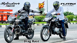 Hero Splendor  Xtec 20 Vs Bajaj Platina 100  Drag Race  कांटे की टक्कर 😱 [upl. by Wat]