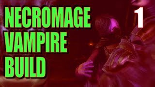 Skyrim Necromage Vampire Build Walkthrough Part 1 Introduction to Vampirism  Vampire Power Start [upl. by Nessaj]