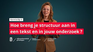 GCJV Kennisclip 4 Hoe breng je structuur aan in een tekst en in jouw onderzoek [upl. by Gottlieb216]