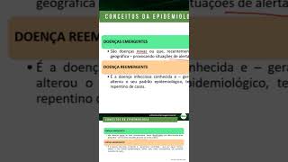 Epidemiologia o que são Doenças Emergentes epidemiologia shorts [upl. by Haeluj]