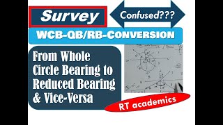 Surveying  Conversion between whole circle bearing and quadrantal bearingExplained conceptually [upl. by Duston911]