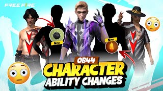 3 New Character 💥😮 Characters Ability Changed  Ob 44 Update Free Fire  Character Ability Rework [upl. by Tanny492]