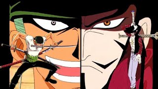 Zoro Vs Mihawk Full Fight English Dub [upl. by Arykahs332]