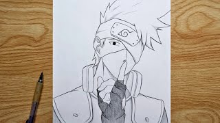 How to draw Kakashi from Naruto  Kakashi Hatake step by step  easy tutorial [upl. by Letnahc]