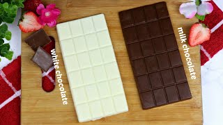 অল্প উপকরনে ২ রকমের চকলেট রেসিপি  Milk ChocolateWhite Chocolate Recipe  Homemade Chocolate Recipe [upl. by Atihana]